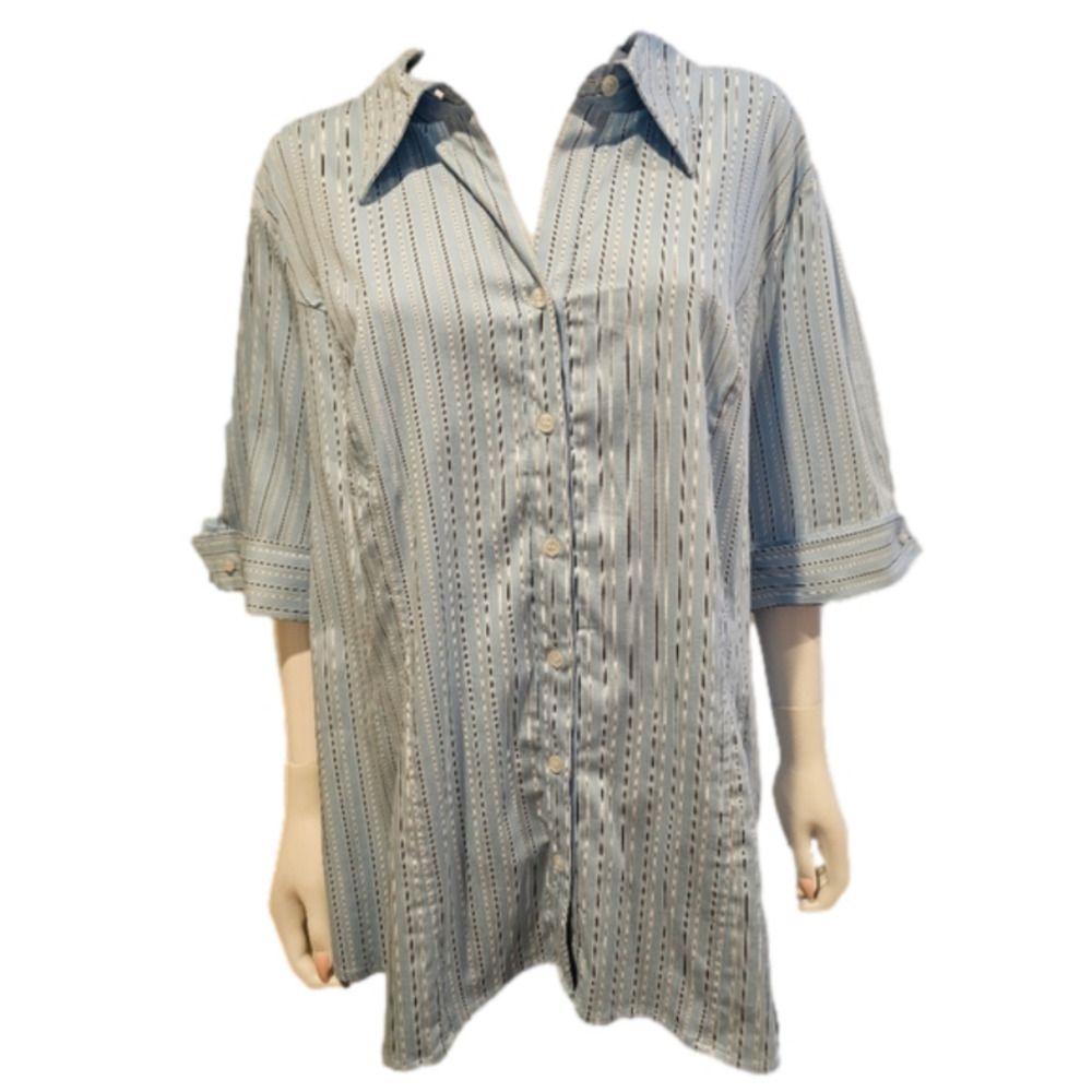 LANE Bryant Fitted Short Sleeve Button Down Blouse Size 22/24
